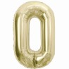 Balon foliowy beżowa Cyfra 0, 33,5"- 85 cm / 1 szt