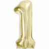 Balon foliowy beżowa Cyfra 1, 33,5"- 85 cm / 1 szt