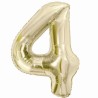 Balon foliowy beżowa Cyfra 4, 33,5"- 85 cm / 1 szt