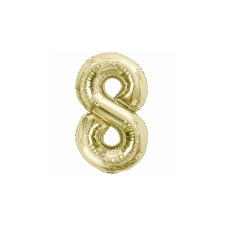 Balon foliowy beżowa Cyfra 8, 33,5"- 85 cm / 1 szt