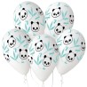 Lateksowe białe Balony Premium Hel Panda i bambus, 13 cali / 5 szt.