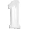 Balon foliowy biała Cyfra 1, 36"- 92 cm / 1 szt