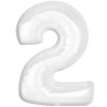 Balon foliowy biała Cyfra 2, 36"- 92 cm / 1 szt