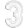 Balon foliowy biała Cyfra 3, 36"- 92 cm / 1 szt