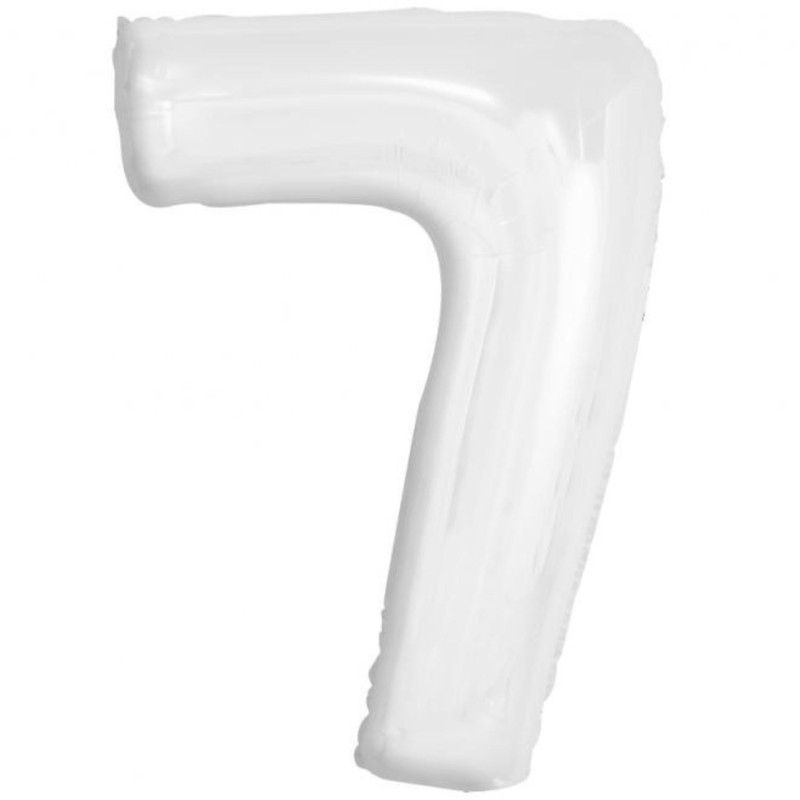 Balon foliowy biała Cyfra 7, 36"- 92 cm / 1 szt