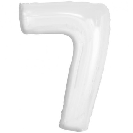 Balon foliowy biała Cyfra 7, 36"- 92 cm / 1 szt