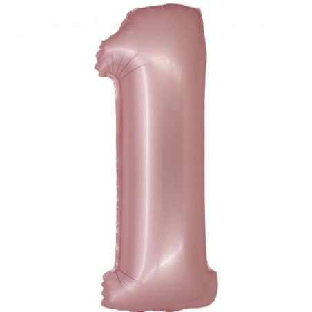 Balon foliowy różowa "cyfra 1", 30"- 76 cm /1szt
