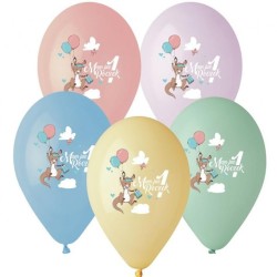 Lateksowe Balony Premium Hel Mam Już 1 Roczek (kangurek), 13"/ 5 szt.