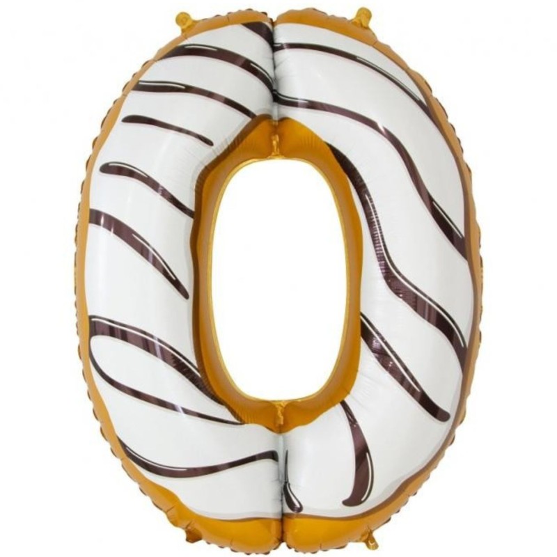 Balon foliowy wielokolorowa "cyfra 0" ciasteczko , 31"- 78 cm /1szt