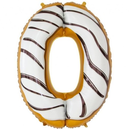 Balon foliowy wielokolorowa "cyfra 0" ciasteczko , 31"- 78 cm /1szt
