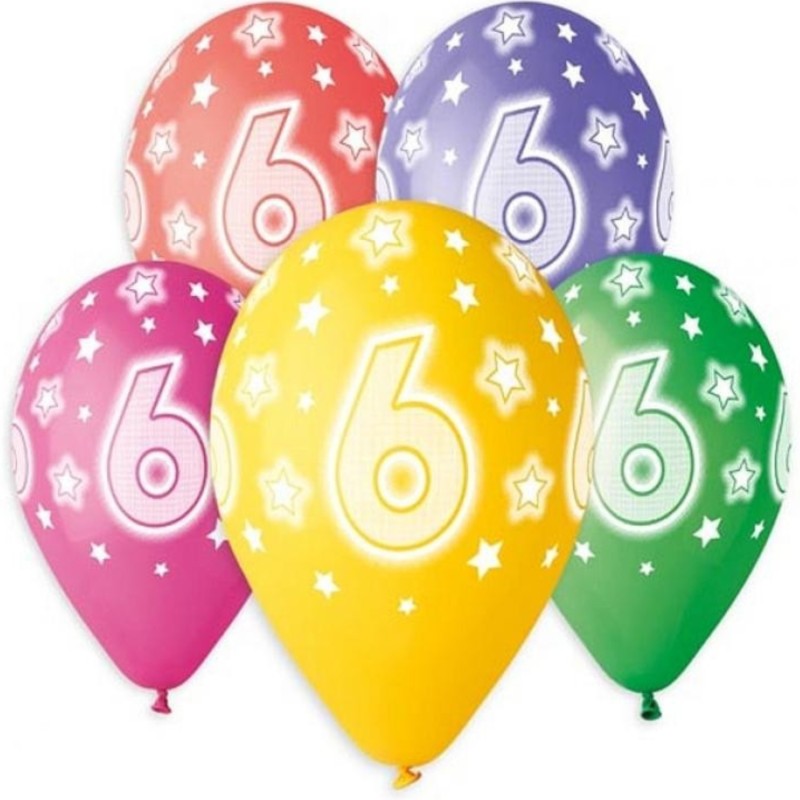 Lateksowe kolorowe Balony Premium Hel z nadr. 6, 13 cali/ 5 szt.