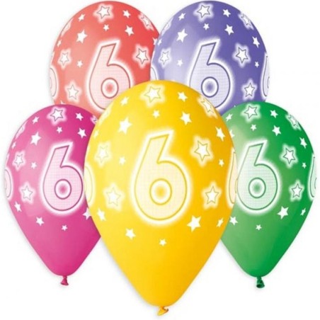 Lateksowe kolorowe Balony Premium Hel z nadr. 6, 13 cali/ 5 szt.