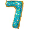 Balon foliowy wielokolorowa "cyfra 7" ciasteczko , 31"- 78 cm /1szt