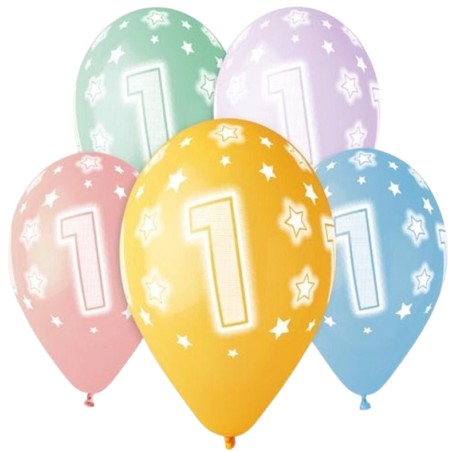 Lateksowe kolorowe Balony Premium Hel z nadr. 1, 13 cali/ 5 szt.