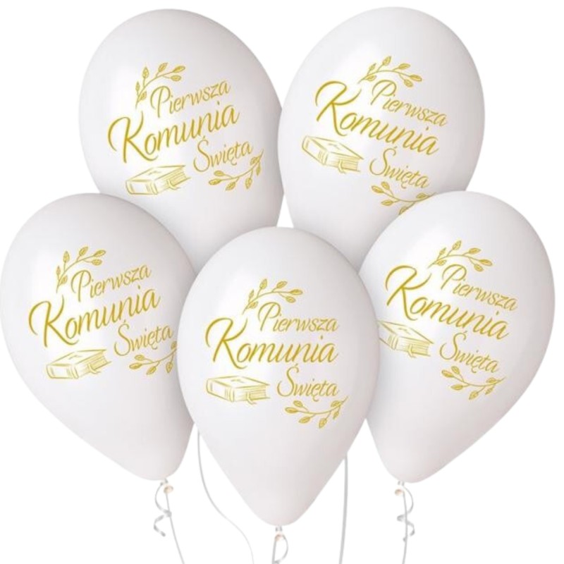 Lateksowe Balony Pierwsza Komunia Św. (biblia), 13"/ 5 szt.
