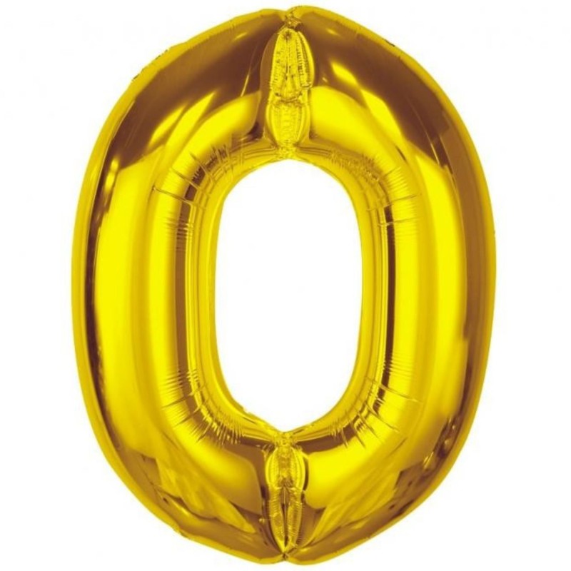 Balon foliowy złota "cyfra 0", 36"- 92 cm /1szt