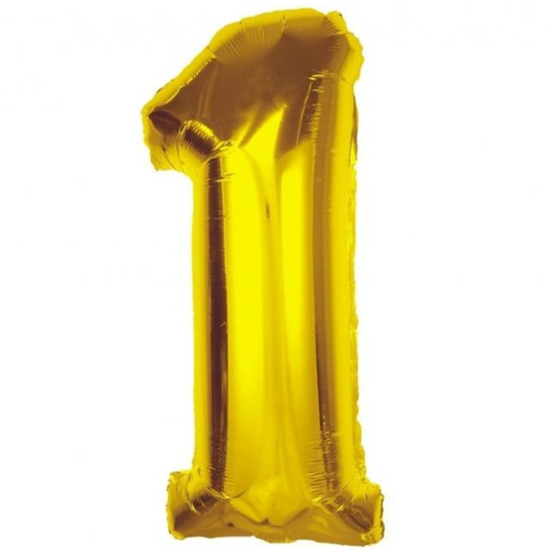 Balon foliowy złota "cyfra 1", 36"- 92 cm /1szt