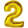 Balon foliowy złota "cyfra 2", 36"- 92 cm /1szt