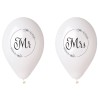 Lateksowe białe Balony Premium Hel Mr i Mrs, 13 cali/ 4 szt.