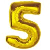 Balon foliowy złota "cyfra 5", 36"- 92 cm /1szt