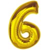 Balon foliowy złota "cyfra 6", 36"- 92 cm /1szt