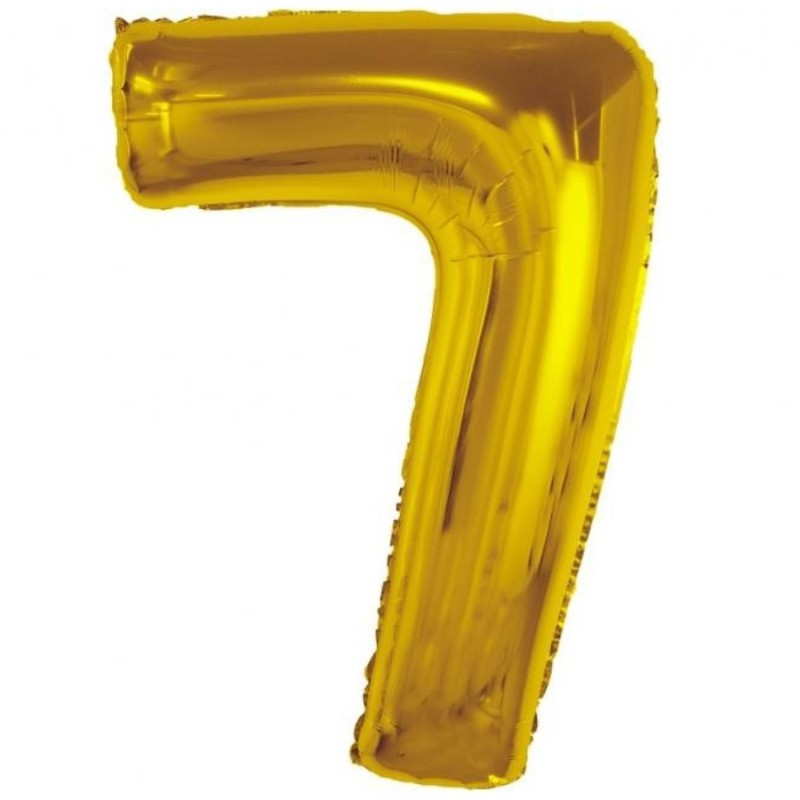 Balon foliowy złota "cyfra 7", 36"- 92 cm /1szt