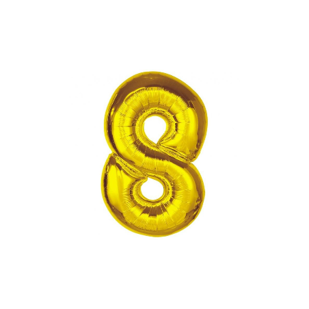 Balon foliowy złota "cyfra 8", 36"- 92 cm /1szt