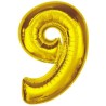 Balon foliowy złota "cyfra 9", 36"- 92 cm /1szt