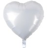 Balon foliowy biały w kształcie serca, 18"- 46 cm /1szt