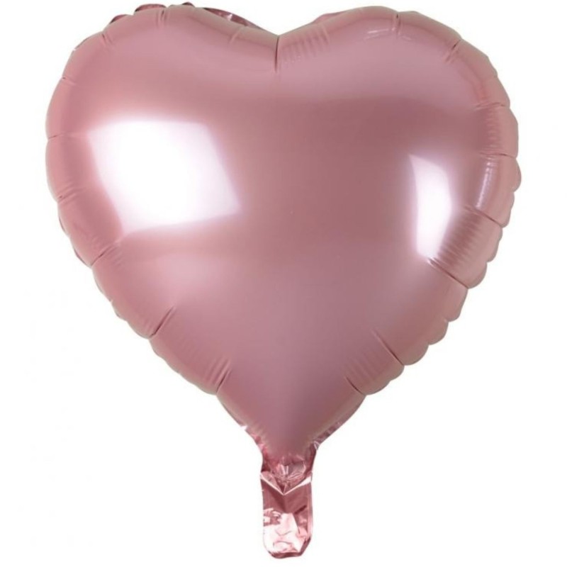 Balon foliowy różowy w kształcie serca, 18"- 46 cm /1szt