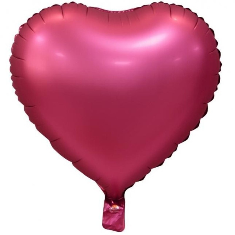 Balon foliowy różowy w kształcie serca, 18"- 46 cm /1szt