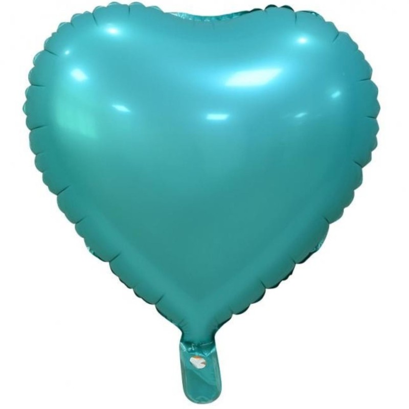 Balon foliowy zielony w kształcie serca, 18"- 46 cm /1szt
