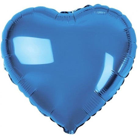Balon foliowy niebieski w kształcie serca, 18"- 46 cm /1szt