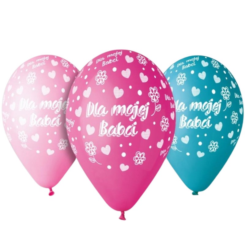 Lateksowe Balony Premium Hel Dla Mojej Babci, 13 cali/ 5 szt.