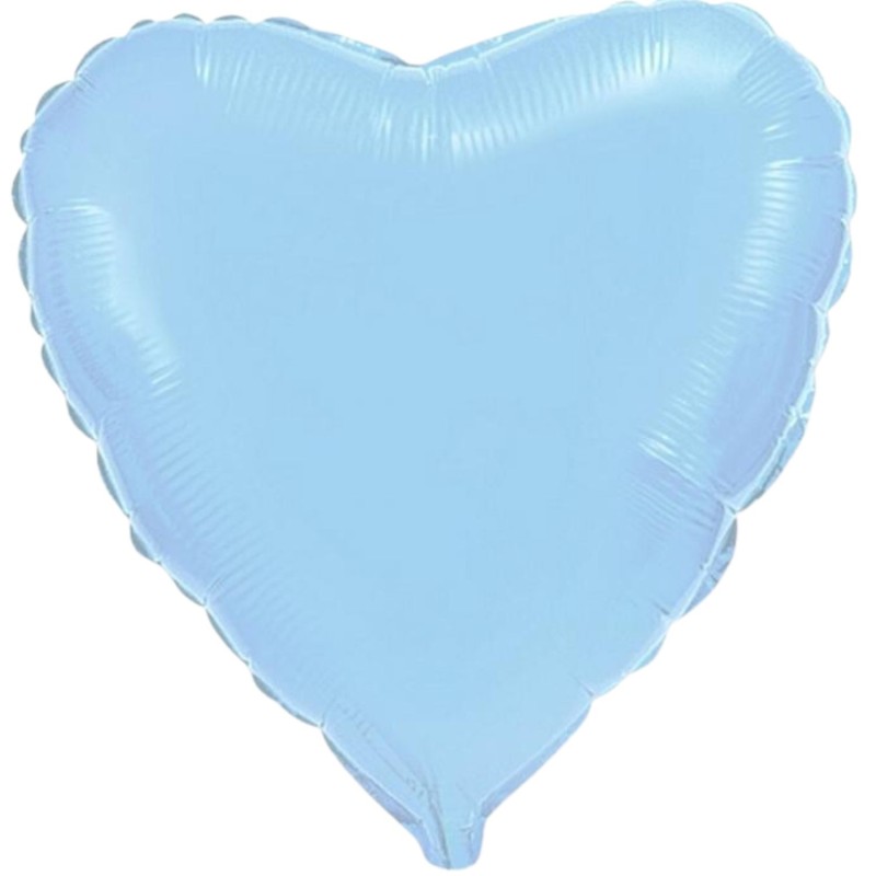 Balon foliowy niebieski w kształcie serca, 18"- 46 cm /1szt