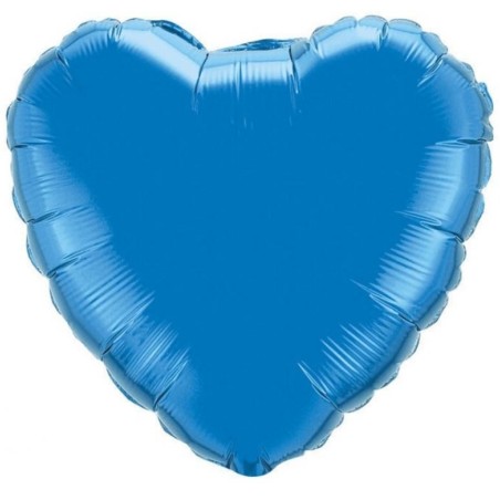 Balon foliowy niebiski w kształcie serca, 18"- 46 cm /1szt