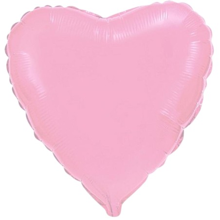 Balon foliowy różowy w kształcie serca, 18"- 46 cm /1szt
