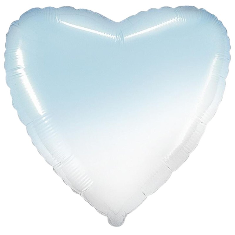 Balon foliowy biały w kształcie serca, 18"- 46 cm /1szt