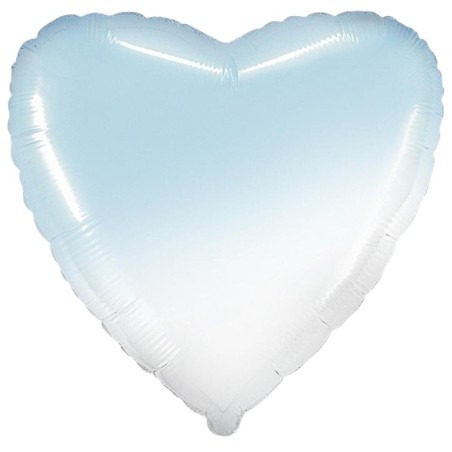 Balon foliowy biały w kształcie serca, 18"- 46 cm /1szt