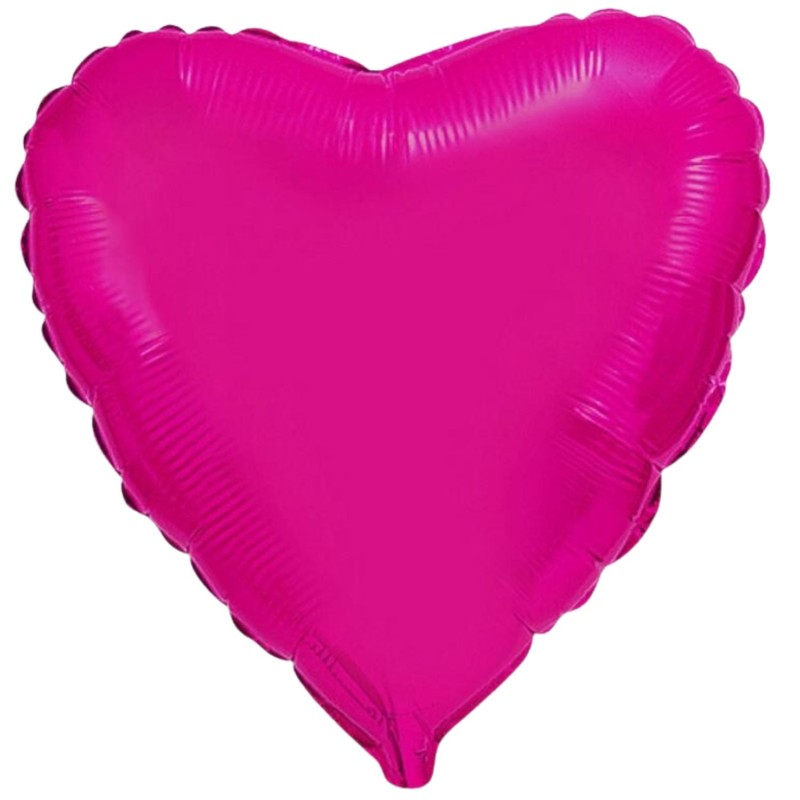 Balon foliowy różowy w kształcie serca, 18"- 46 cm /1szt