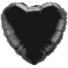 Balon foliowy czarny w kształcie serca, 18"- 46 cm /1szt