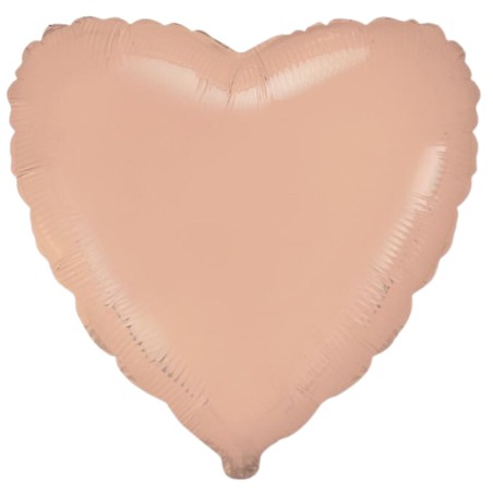 Balon foliowy pomarańczowy w kształcie serca, 18"- 46 cm /1szt