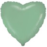 Balon foliowy zielony w kształcie serca, 18"- 46 cm /1szt