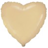 Balon foliowy beżowy w kształcie serca, 18"- 46 cm /1szt