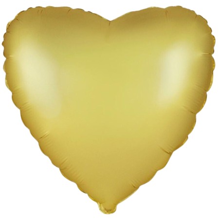 Balon foliowy złoty w kształcie serca, 18"- 46 cm /1szt