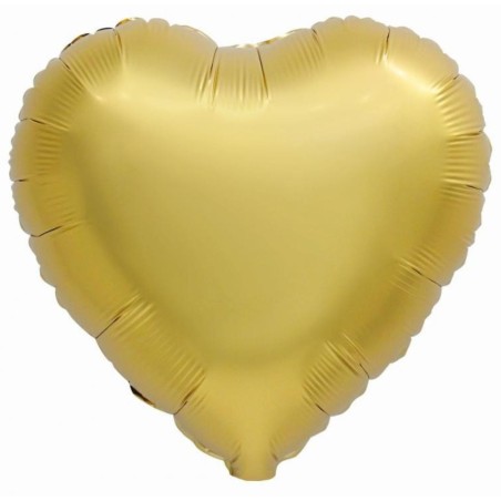 Balon foliowy złoty w kształcie serca, 18"- 46 cm /1szt