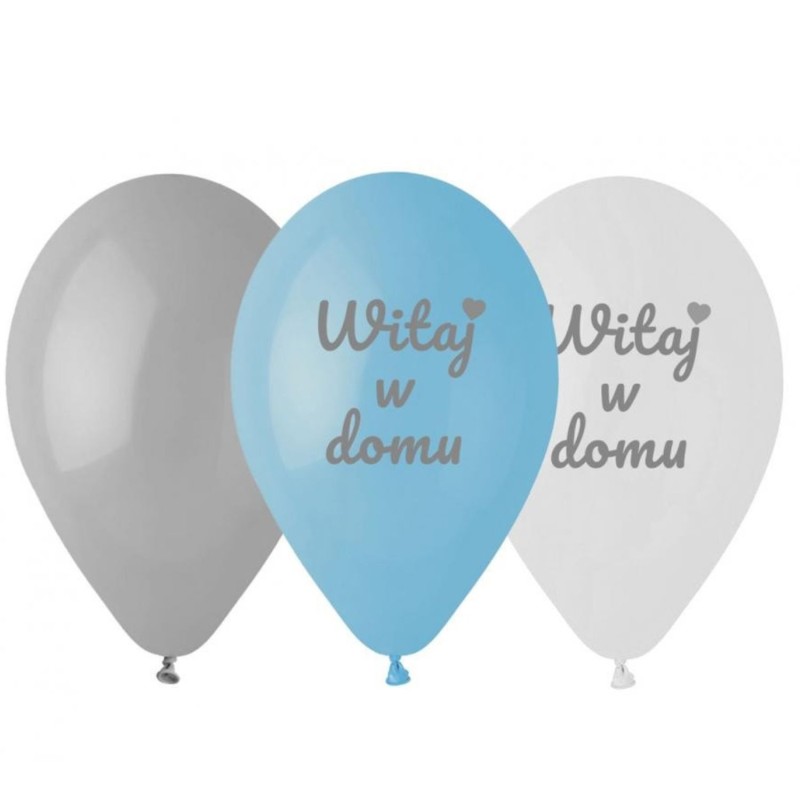 Lateksowe Balony Premium Witaj w domu, niebieskie, 12"/ 6 szt.