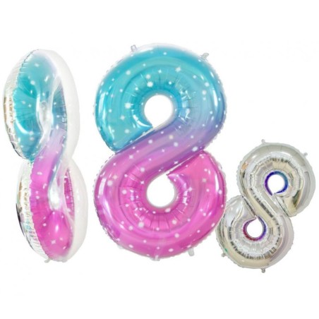 Balon foliowy kosmos "cyfra 8", 31"- 78 cm /1szt