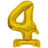 Balon foliowy złota stojąca "cyfra 4", 15"- 38 cm /1szt