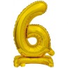Balon foliowy złota stojąca "cyfra 6", 15"- 38 cm /1szt